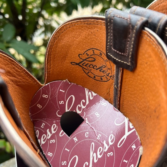 Lucchese Madras Chocolate Goat Skin Snip Tie Cowboy Western Boost size 5.5 NWT - Picture 4 of 6